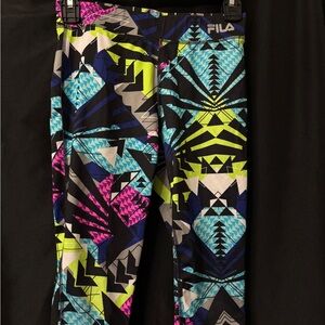 Fila Kids Geometric Print Capri Leggings - Multicolor - M